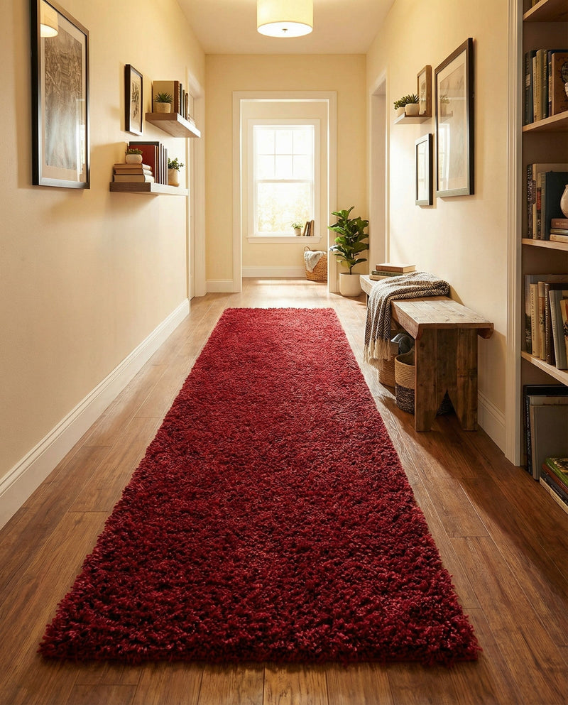 Plush Oasis Collection Area Rug - Serenity (Cherry Red) Runner Cherry Red  lifestyle 71