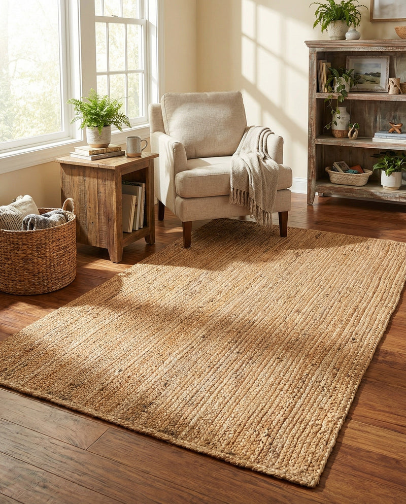 Woven Seaside Elegance Collection Area Rug - Coastline Rectangle Natural  lifestyle 15