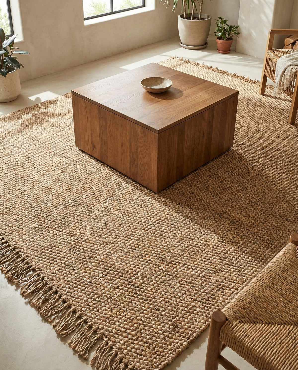Savannah Jute Collection Area Rug - Seashore Square Natural  lifestyle 173