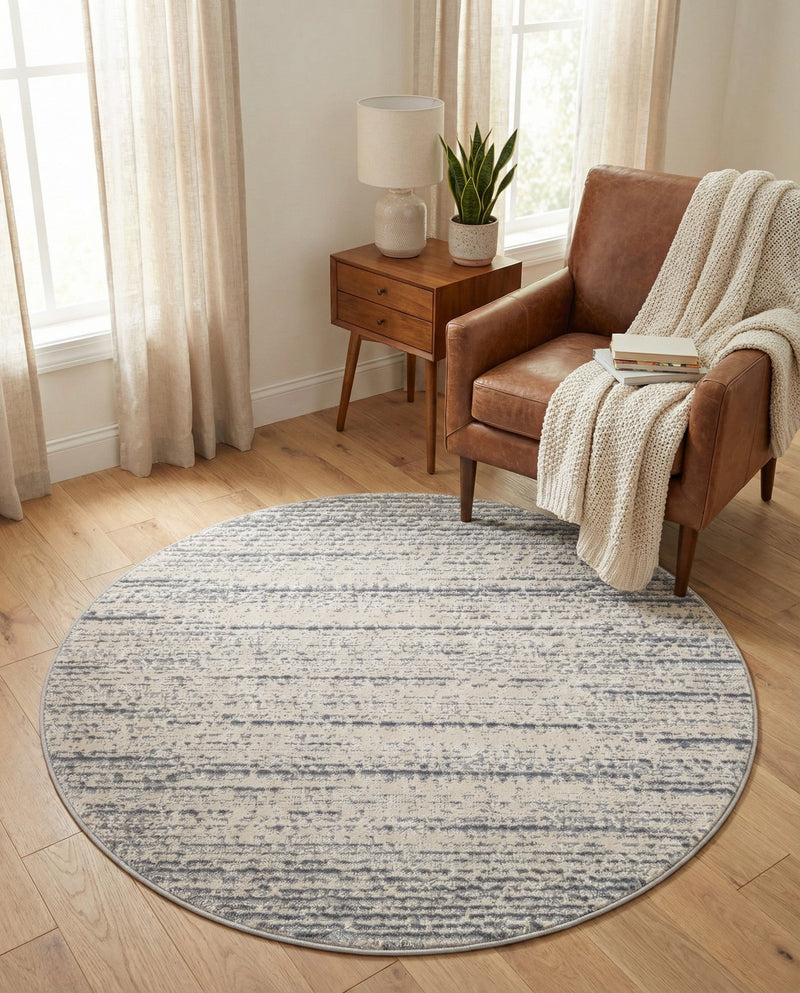 Serenity Sands Collection Area Rug -  Tranquilbay Round Cream  lifestyle 76