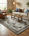 Savannah Elegance Collection Area Rug -  Tybee (Gray) Rectangle Gray  lifestyle 13