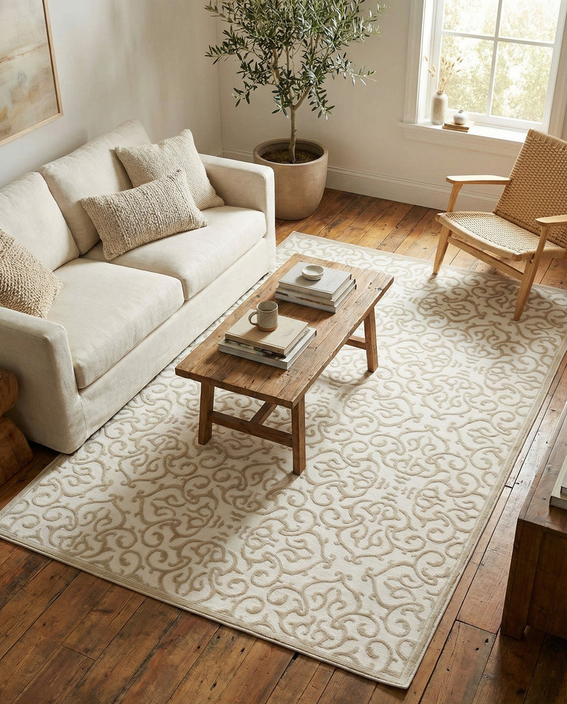 Andes Summit Collection Area Rug -  Pichincha Rectangle Snow White  lifestyle 11