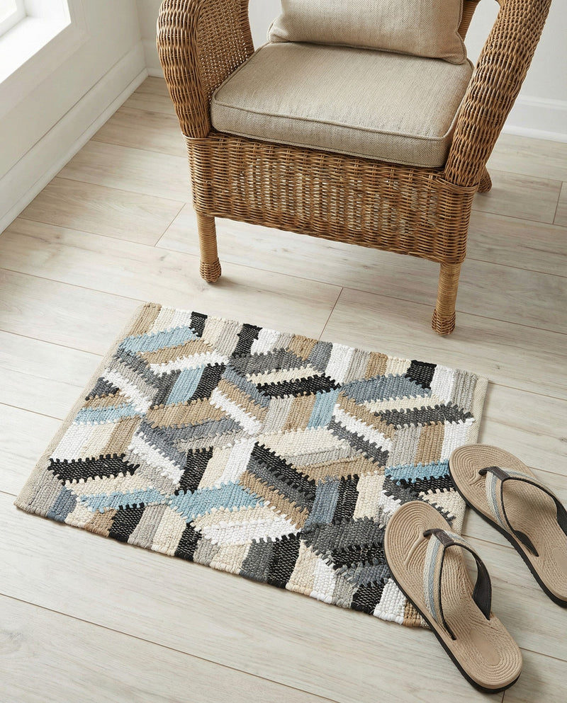 Thar Cotton Collection Area Rug -  Cochin Rectangle Blue  lifestyle 6