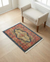 Persian Elegance Collection Area Rug -  Golestan Rectangle Navy Blue  lifestyle 65