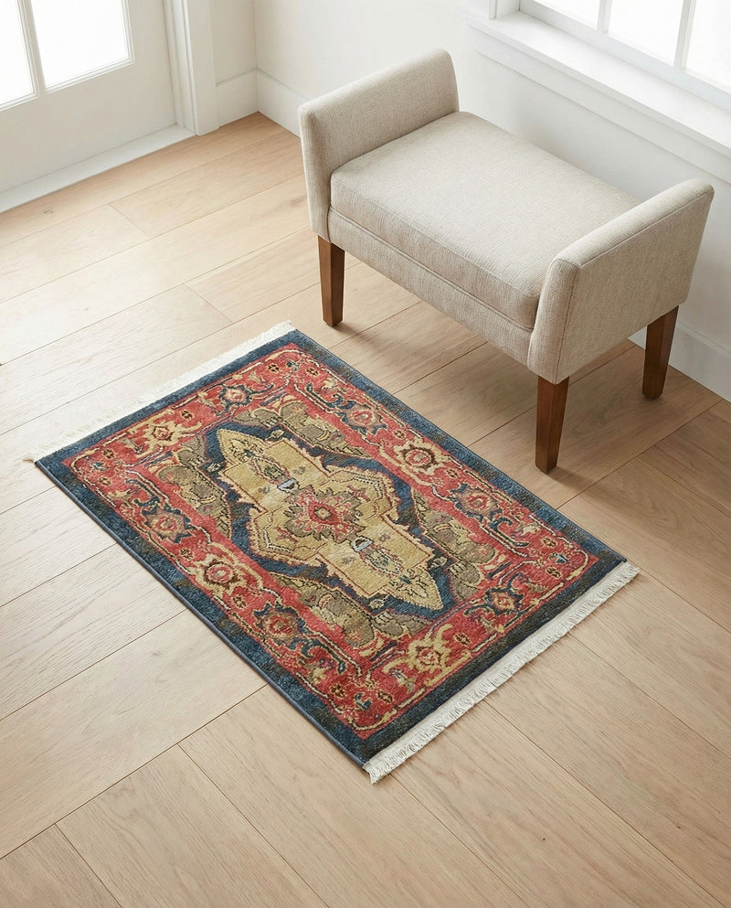 Persian Elegance Collection Area Rug -  Golestan Rectangle Navy Blue  lifestyle 65