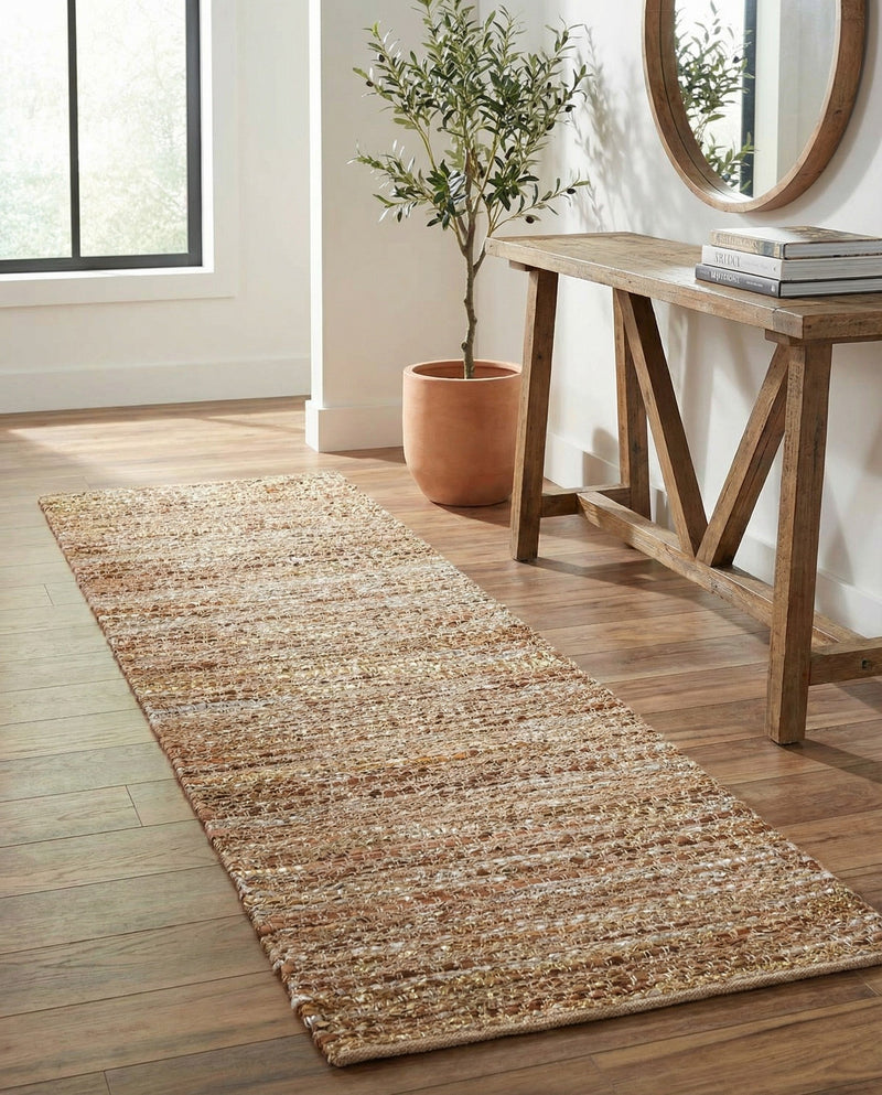 Urban Shimmer Jute Collection Area Rug - Metropolis Runner Natural  lifestyle 48