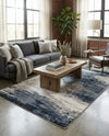 Copenhagen Edge Collection Area Rug - Nyhavn Rectangle Blue  lifestyle 42