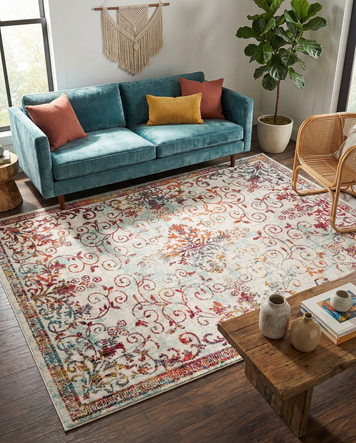 Brighton Terrace Collection Area Rug -  Saltdean Rectangle Ivory  lifestyle 32