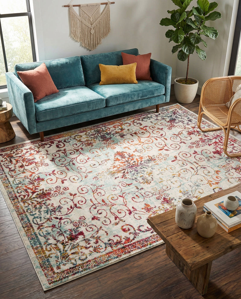 Brighton Terrace Collection Area Rug -  Saltdean Rectangle Ivory  lifestyle 32