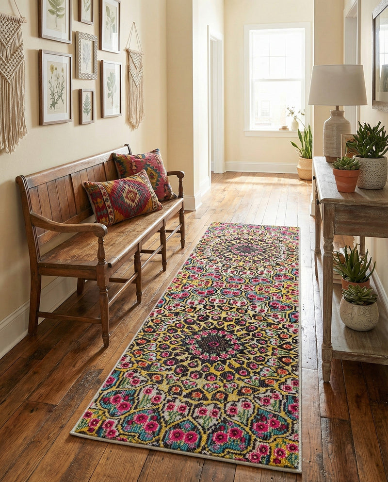 Venetian Tapestry Collection Area Rug -  Burano Runner Multi  lifestyle 54