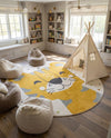 Wonder Tykes Collection Area Rug -  Rainbow Round Ivory  lifestyle 45