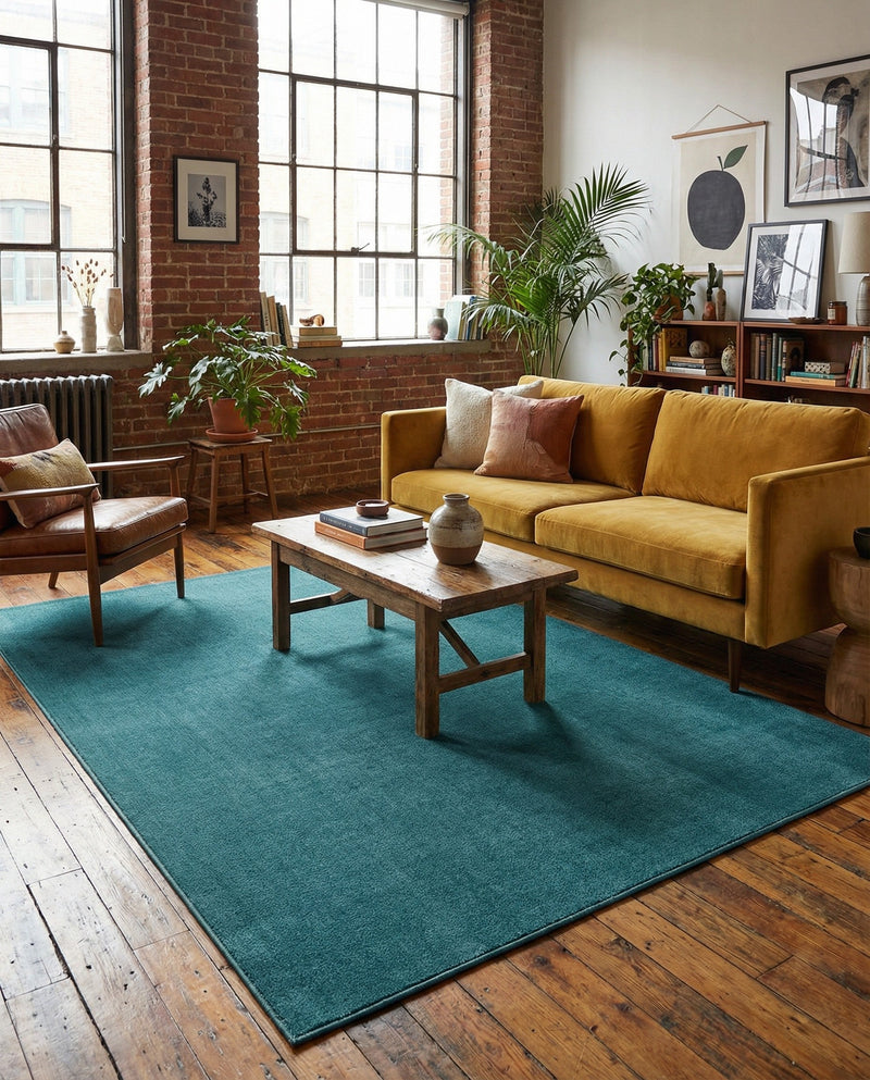 Soho Elegance Collection Area Rug - Chelsea (Turquoise) Rectangle Turquoise  lifestyle 14