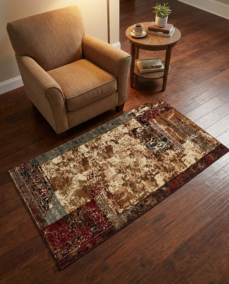 Bistro Lounge Collection Area Rug -  Latte Rectangle Beige  lifestyle 19