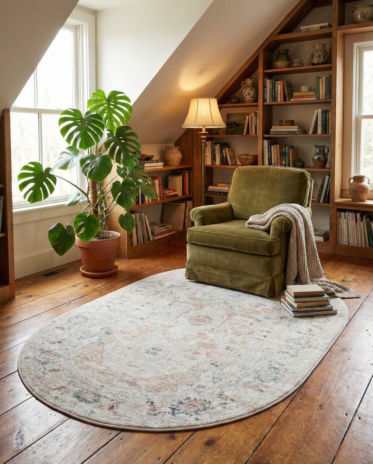 Parisian Elegance Collection Area Rug - Versailles (Ivory) Oval Ivory  lifestyle 110