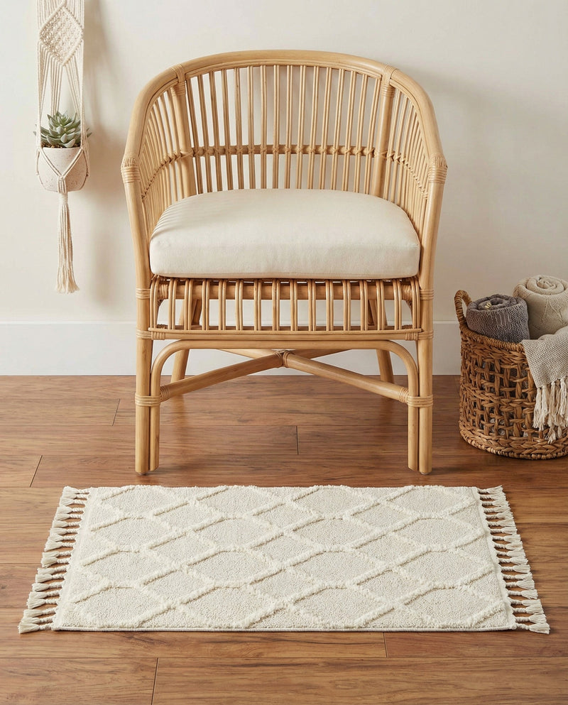 Sahara Chic Collection Area Rug -  Tuareg Rectangle Ivory  lifestyle 24
