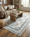 Savannah Elegance Collection Area Rug -  Tybee (Ivory Aqua) Rectangle Ivory Aqua  lifestyle 12