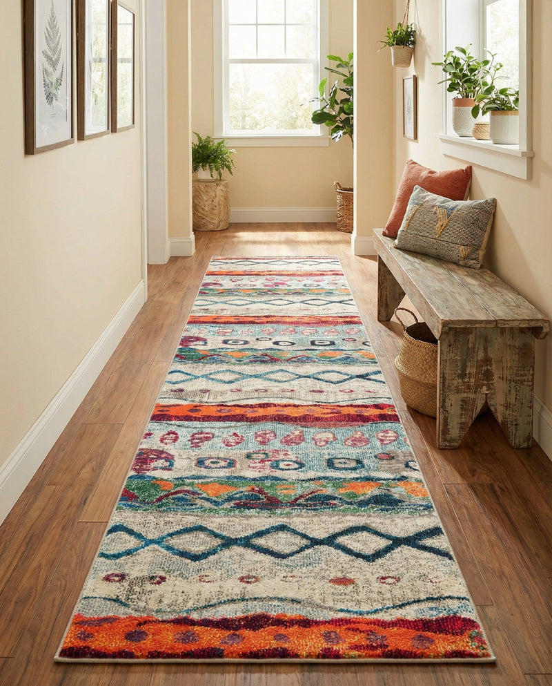 Colorburst Oasis Collection Area Rug -  Lagoon Runner Multi  lifestyle 73