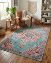 Chateau Elegance Collection Area Rug -  Riviera Rectangle Light Blue  lifestyle 42
