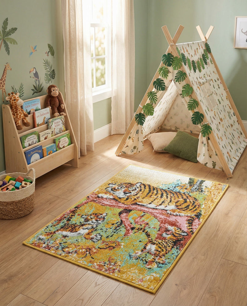 Wonder Tykes Collection Area Rug -  Groove Rectangle Multi  lifestyle 3