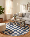 Urban Oasis Rugs Collection Area Rug -  Highrise (Blue) Round Blue  lifestyle 56
