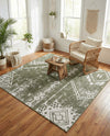 Desert Nomad Terrace Collection Area Rug - Sahara (Green) Square Green  lifestyle 68