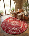 Georgetown Rugs Collection Area Rug - Dupont (Red) Round Red  lifestyle 36