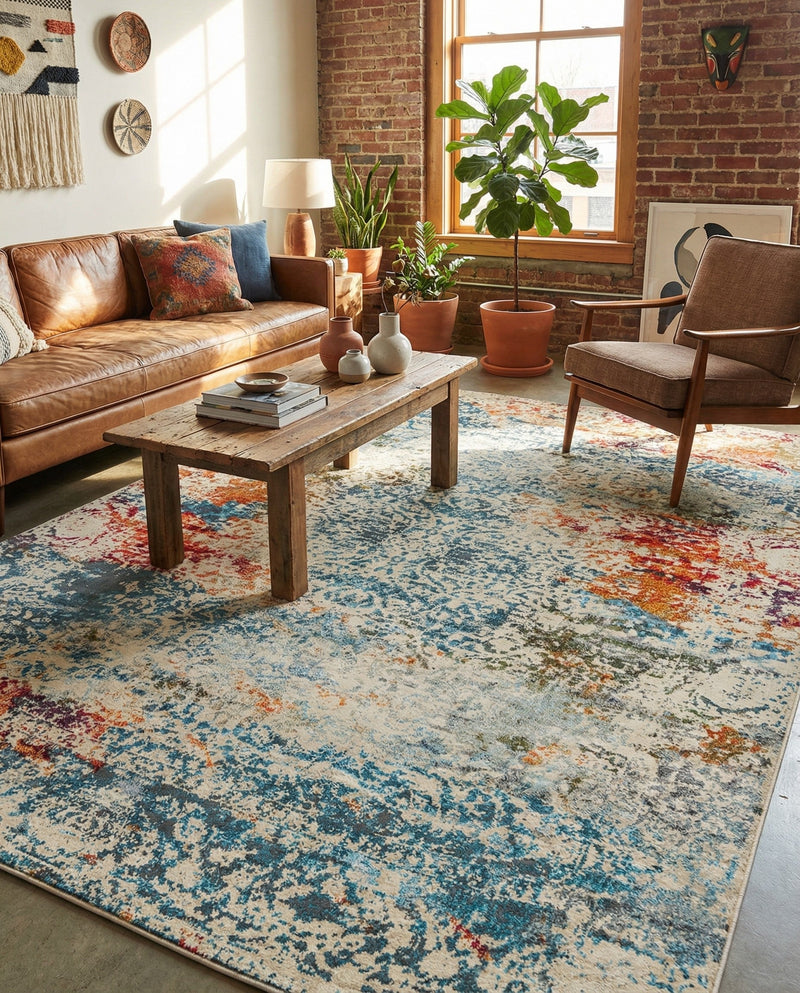 Caribbean Breeze Collection Area Rug -  Isla Rectangle Cream  lifestyle 24