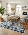 Horizon Collection Area Rug -  Sierra Rectangle Ivory and Blue  lifestyle 24