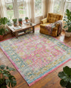 Arcadia Rugs Collection Area Rug -  Shangri-La Square Pink  lifestyle 33