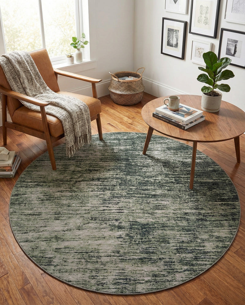 Sahara Essence Collection Area Rug - Oasis (Green) Round Green  lifestyle 78