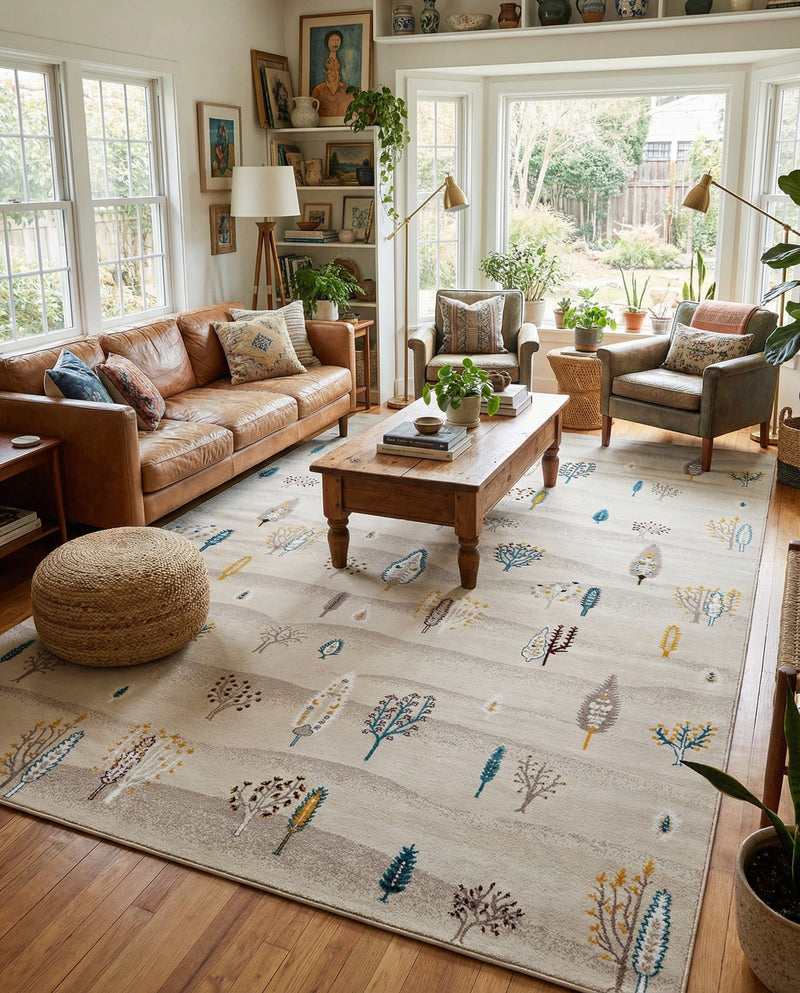 Coastal Haven Collection Area Rug -  Surfside Rectangle Ivory  lifestyle 12