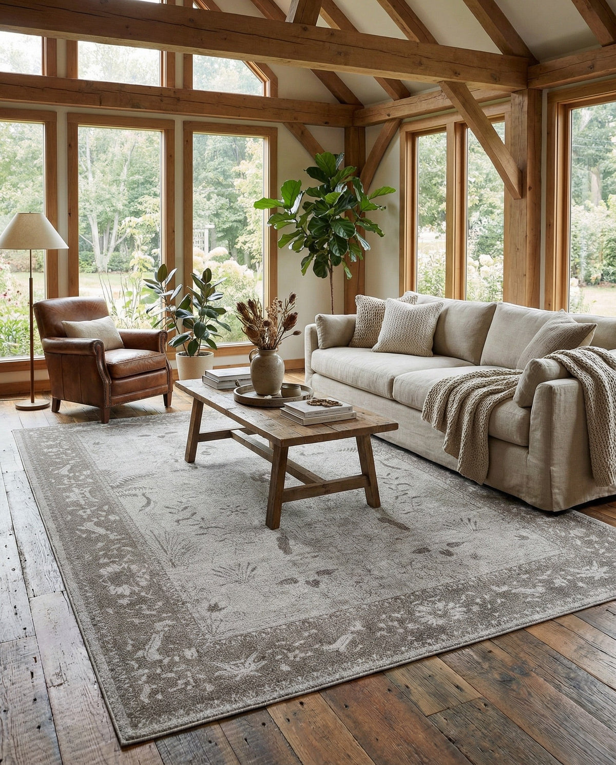 Horizon Collection Area Rug -  Apex (Light Gray) Rectangle Light Gray  lifestyle 5
