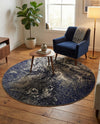 Autumnal Tapestry Collection Area Rug -  Slateville Round Gray  lifestyle 36