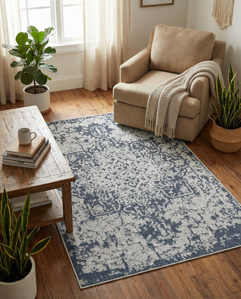 Patio Heritage Collection Area Rug - Santorini Rectangle Navy Blue  lifestyle 28