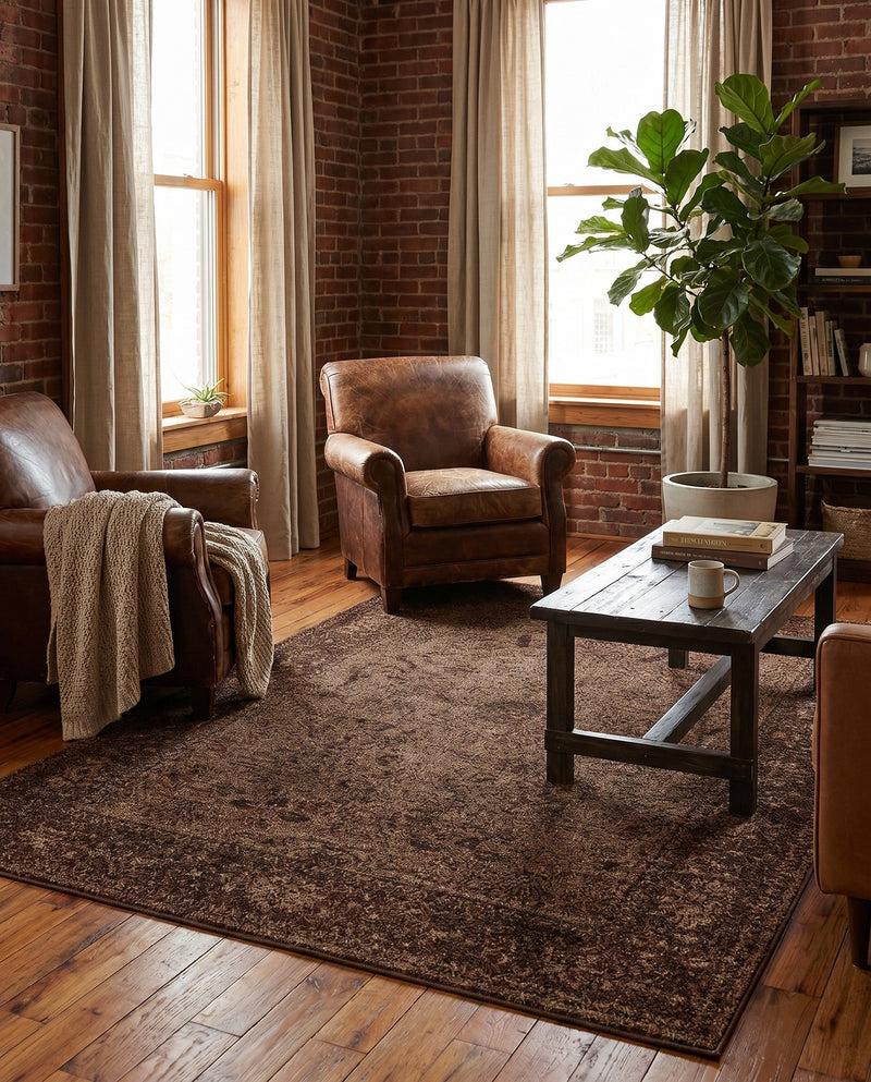 Horizon Collection Area Rug -  Apex (Brown) Rectangle Brown  lifestyle 14