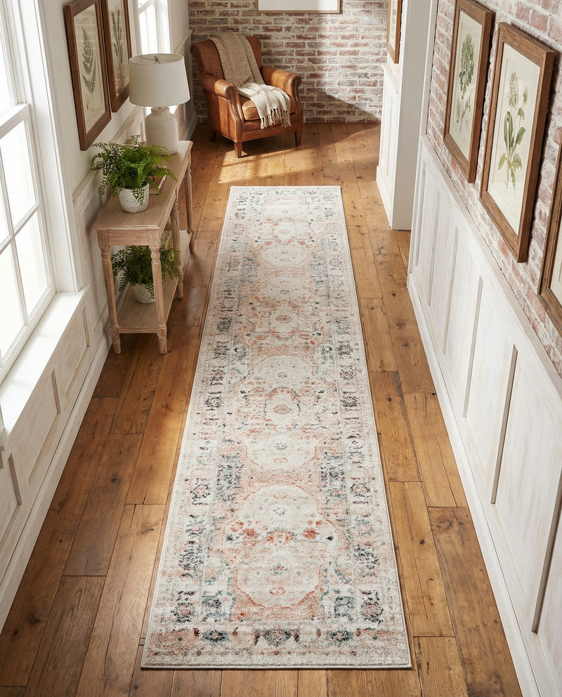 Parisian Elegance Collection Area Rug - Versailles (Ivory) Runner Ivory  lifestyle 45