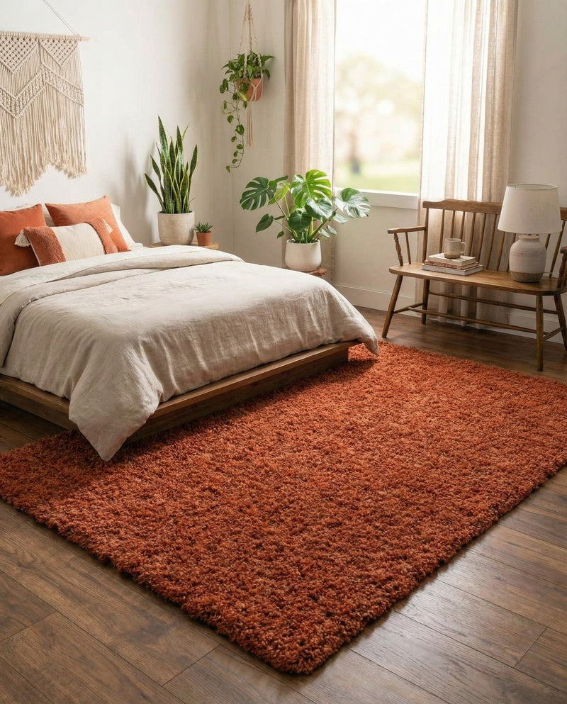 Plush Oasis Collection Area Rug - Serenity (Terracotta) Rectangle Terracotta  lifestyle 31