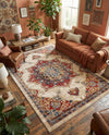 Eden Oasis Collection Area Rug -  Tranquility (Cream) Rectangle Cream  lifestyle 13