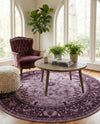 Horizon Collection Area Rug -  Apex (Purple) Round Purple  lifestyle 50