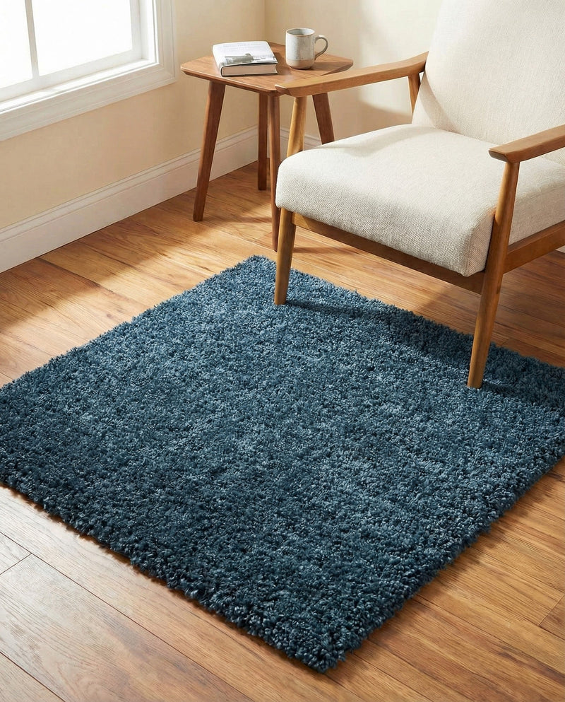 Alpine Plush Collection Area Rug -  Cortina (Marine Blue) Square Marine Blue  lifestyle 80