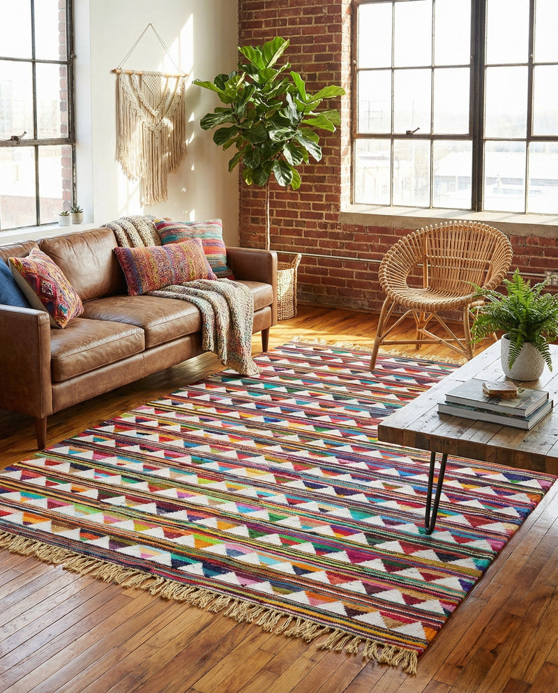 Tulum Trellis Collection Area Rug - Mysore Rectangle Multi  lifestyle 7