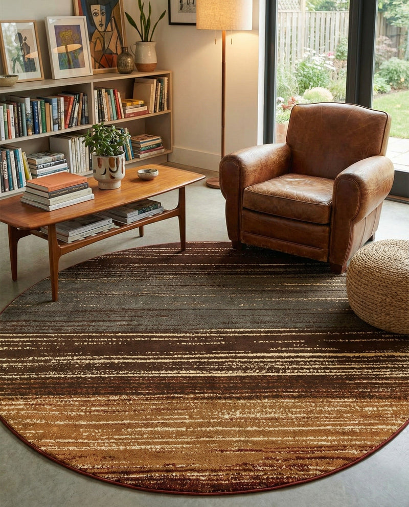 Bistro Lounge Collection Area Rug -  Cortado Round Beige  lifestyle 39
