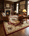 Versailles Elegance Collection Area Rug -  Louveciennes (Red) Rectangle Red  lifestyle 7