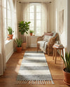 Tassel Trail Collection Area Rug - Pathway (Gray) Runner Gray  lifestyle 84