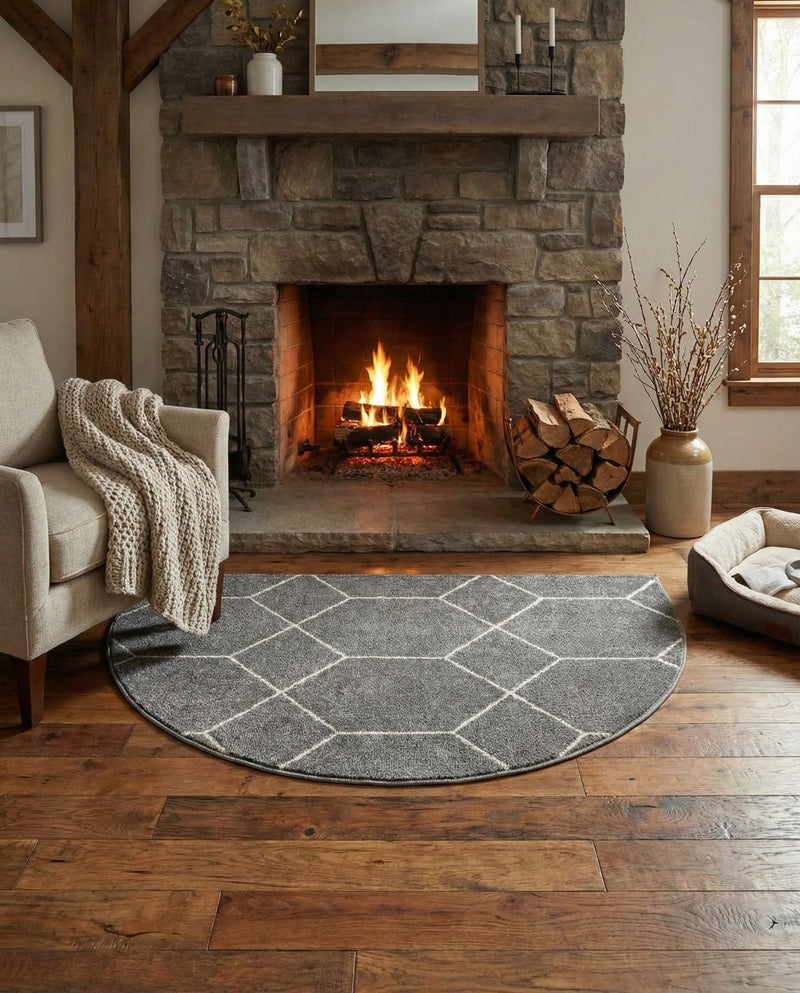 Trellis Mosaic Collection Area Rug - Arborville (Light Gray) Hearth Light Gray  lifestyle 93