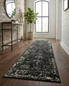 Riviera Elegance Collection Area Rug - Antibes (Black) Runner Black  lifestyle 82