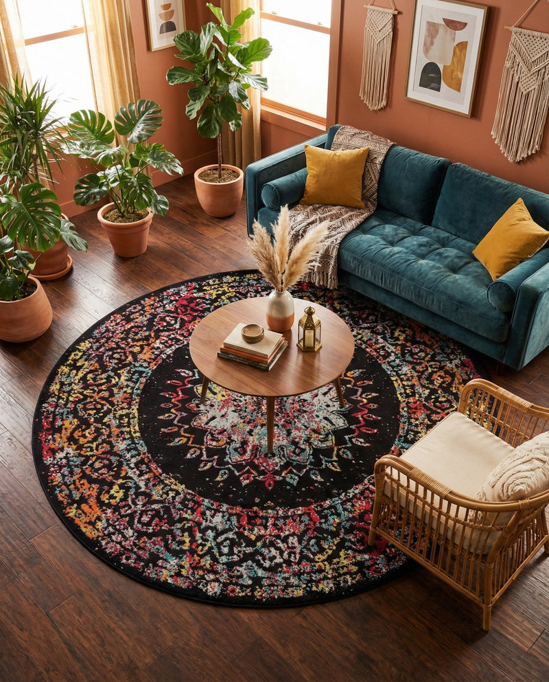 Brighton Terrace Collection Area Rug -  Withdean Round Multi  lifestyle 64