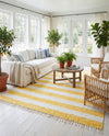 Tassel Trail Collection Area Rug - Pathway (Yellow and Ivory) Rectangle Yellow and Ivory  lifestyle 16