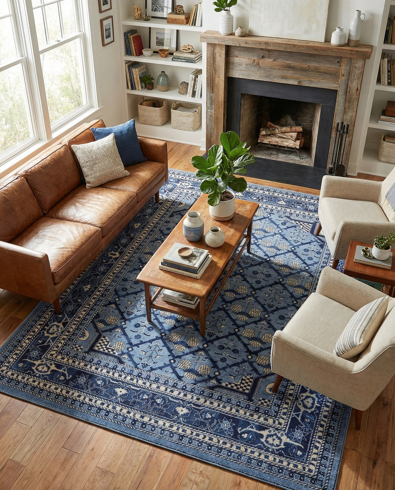 Horizon Collection Area Rug -  Aurora Rectangle Blue  lifestyle 25
