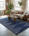 Thar Cotton Collection Area Rug - Jaisalmer (Navy Blue) Rectangle Navy Blue  lifestyle 5